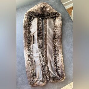Restoration Hardware Faux Fur Scarf in Mink Brown